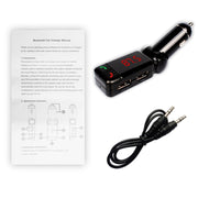BC-06 Bluetooth Car Kit FM Transmitter Car MP3 Player with LED Display 2 USB Charger & Handsfree Function(Black)