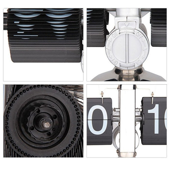 Balance Shaped Metal Auto Flip Down Clock Desktop Decorative Clock with Single Holder