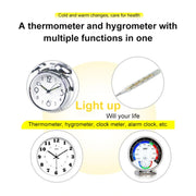 3.8 inch LCD Digital Temperature & Humidity Meter with Clock / Calendar (HTC-1)(White)
