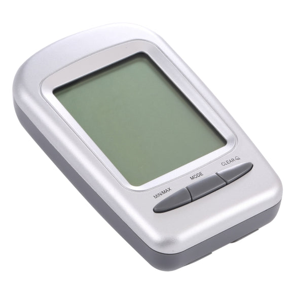 LCD Digital Desk Indoor Thermometer Hygrometer with Date / Clock / Freezing Warning(Silver)