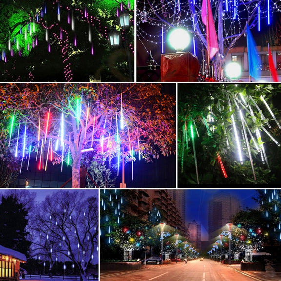 30cm 8 Light Bars Meteor Shower Lamp, 17 LED Meteor Shower Lamp for Christmas(Colorful Light)