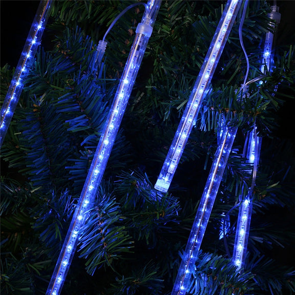 30cm 8 Light Bars Meteor Shower Lamp, 17 LED Light-emitting Lights Stick for Christmas(Blue Light)