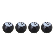 Universal 8mm American Billiards No.8 Ball Style Plastic Car Tire Valve Caps, Pack of 4(Black)