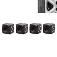 Universal 8mm Dice Style Aluminium Alloy Car Tire Valve Caps, Pack of 4(Black) - Tire Valve Caps by PMC TechLife | Online Shopping South Africa | PMC TechLife | Buy Now Pay Later Mobicred