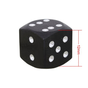 Universal 8mm Dice Style Aluminium Alloy Car Tire Valve Caps, Pack of 4(Black)