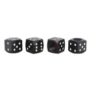 Universal 8mm Dice Style Aluminium Alloy Car Tire Valve Caps, Pack of 4(Black)
