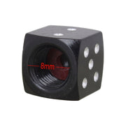 Universal 8mm Dice Style Aluminium Alloy Car Tire Valve Caps, Pack of 4(Black)