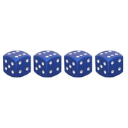 Universal 8mm Dice Style Aluminium Alloy Car Tire Valve Caps, Pack of 4(Blue)