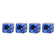 Universal 8mm Dice Style Aluminium Alloy Car Tire Valve Caps, Pack of 4(Blue)