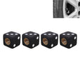 Universal 8mm Dice Style Plastic Car Tire Valve Caps, Pack of 4(Black) - Tire Valve Caps by PMC TechLife | Online Shopping South Africa | PMC TechLife | Buy Now Pay Later Mobicred