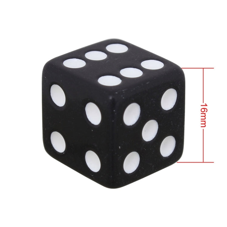Universal 8mm Dice Style Plastic Car Tire Valve Caps, Pack of 4(Black)