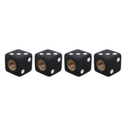Universal 8mm Dice Style Plastic Car Tire Valve Caps, Pack of 4(Black)