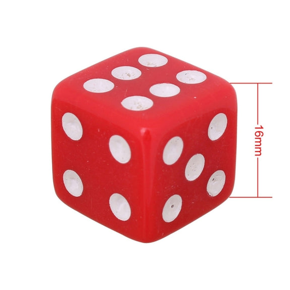 Universal 8mm Dice Style Plastic Car Tire Valve Caps, Pack of 4(Red)