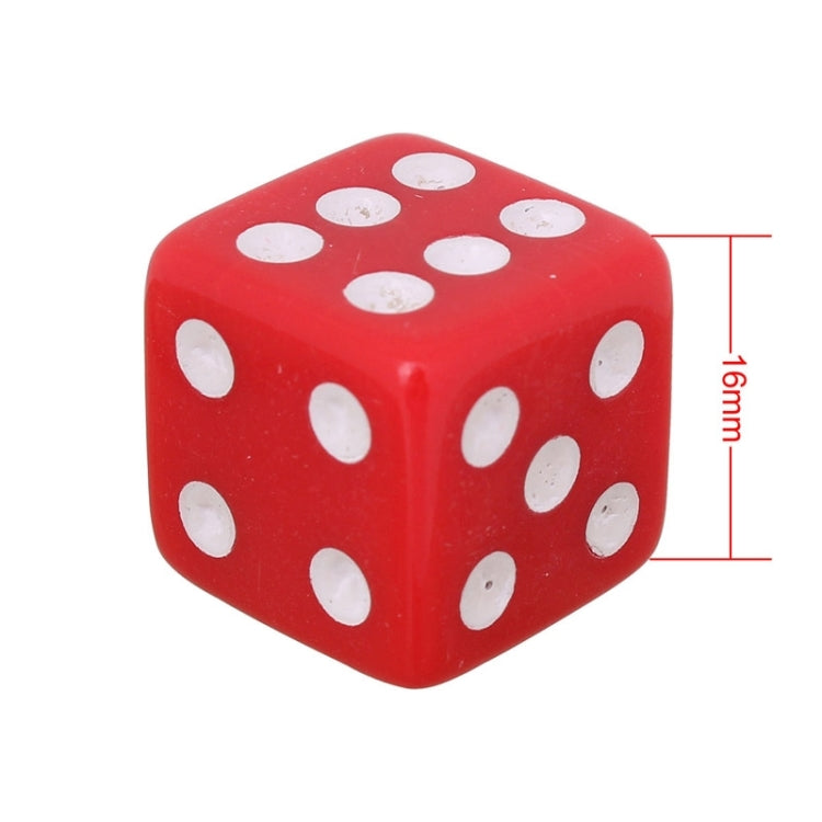 Universal 8mm Dice Style Plastic Car Tire Valve Caps, Pack of 4(Red)