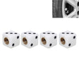 Universal 8mm Dice Style Plastic Car Tire Valve Caps, Pack of 4(White) - Tire Valve Caps by PMC TechLife | Online Shopping South Africa | PMC TechLife | Buy Now Pay Later Mobicred