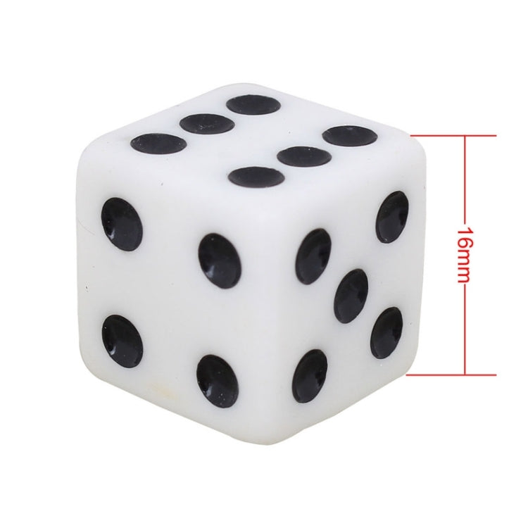 Universal 8mm Dice Style Plastic Car Tire Valve Caps, Pack of 4(White)