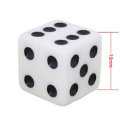 Universal 8mm Dice Style Plastic Car Tire Valve Caps, Pack of 4(White)