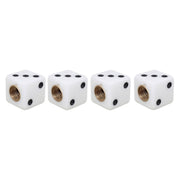 Universal 8mm Dice Style Plastic Car Tire Valve Caps, Pack of 4(White)