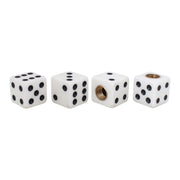 Universal 8mm Dice Style Plastic Car Tire Valve Caps, Pack of 4(White)