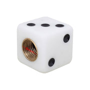 Universal 8mm Dice Style Plastic Car Tire Valve Caps, Pack of 4(White)