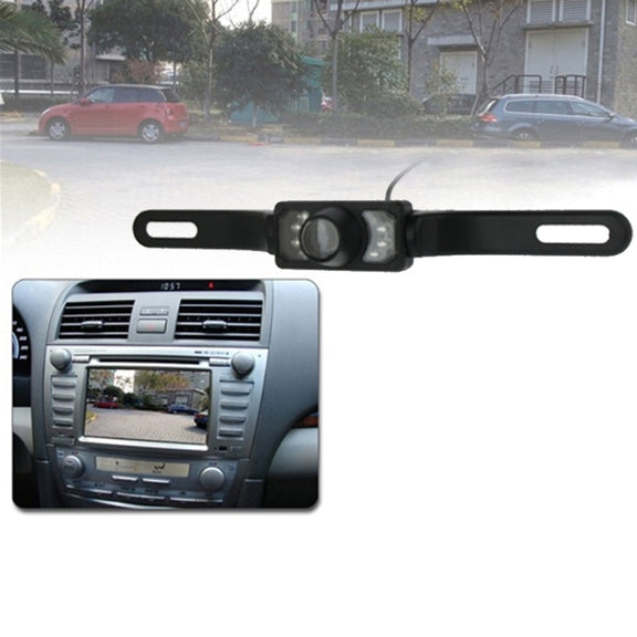 7 LED IR Infrared Water-resistant Night Vision License Plate Frame Astern Backsight With Scaleplate, Support Installed in GPS Navigator , Wide Viewing Angle: 140 degree (YX001)(Black)