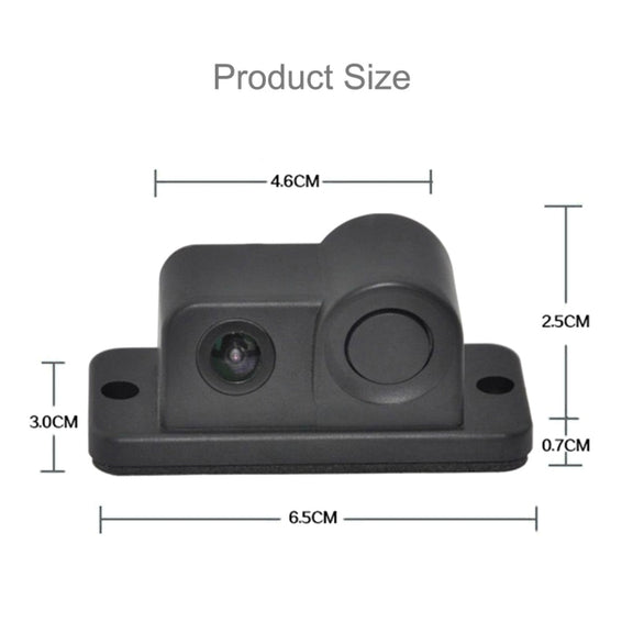 2 in 1 Mini 160 Degrees View Angle Car Rear View Reverse Backup Car Camera with Parking(Black)