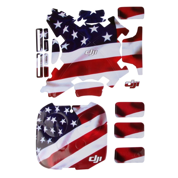 4D Imitation Carbon Fiber PVC Water Resistance Sticker Kit for DJI Phantom 3 Quadcopter & Remote Controller & Battery(US Flag Pattern)