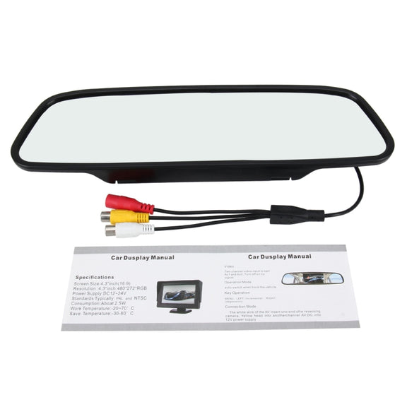 4.3 inch 480*272 Rear View TFT-LCD Color Car Monitor, Support Reverse Automatic Screen Function(Black)