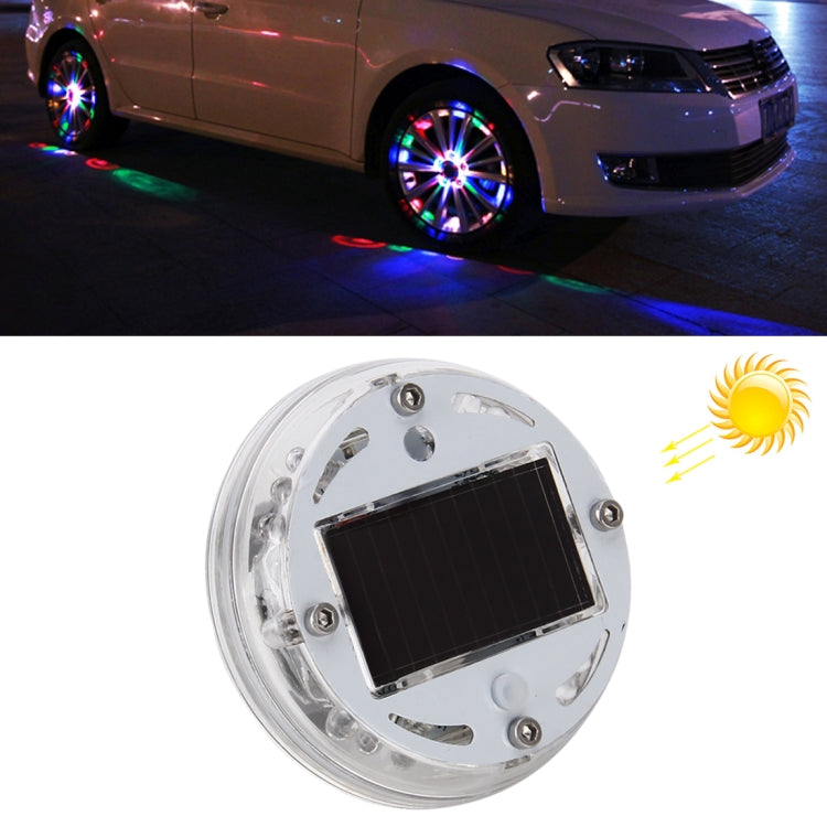 Solar Car LED Colorful Flash Wheel Water-resistant lights