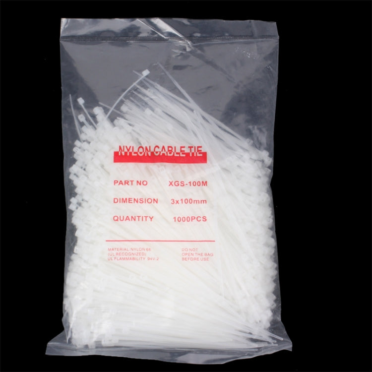 10cm Self-Locking Nylon Cable Wire Zip Ties (1000pcs in one packing, the price is for 1000pcs)(White)