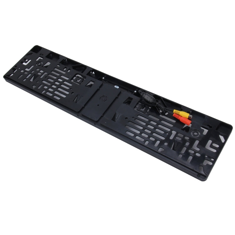 European Car License Plate Frame Rear View Camera, Size: 52.8cm x 12.6cm(Black)