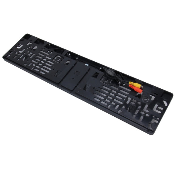 European Car License Plate Frame Rear View Camera, Size: 52.8cm x 12.6cm(Black)