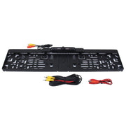 European Car License Plate Frame Rear View Camera, Size: 52.8cm x 12.6cm(Black)