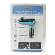 Bluetooth Tacking Handsfree Car Kit FM Transmitter with Remote Control, 2.1A Dual Car Charger, For iPhone, Galaxy, Sony, Lenovo, HTC, Huawei, and other Smartphones