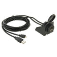 USB 2.0 & Micro HDMI (Type-D) Male to USB 2.0 & HDMI (Type-A) Female Adapter Cable with Car Flush Mount, Length: 2m - DIY Cables by PMC TechLife | Online Shopping South Africa | PMC TechLife | Buy Now Pay Later Mobicred