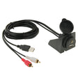 USB 2.0 & 2 RCA Male to USB 2.0 & 3.5mm Female Adapter Cable with Car Flush Mount, Length: 2m - DIY Cables by PMC TechLife | Online Shopping South Africa | PMC TechLife | Buy Now Pay Later Mobicred