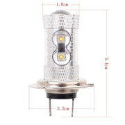 H7 50W 750LM 6500K White Light 10-3535-LEDs Car Foglight , Constant Current , DC12-24V