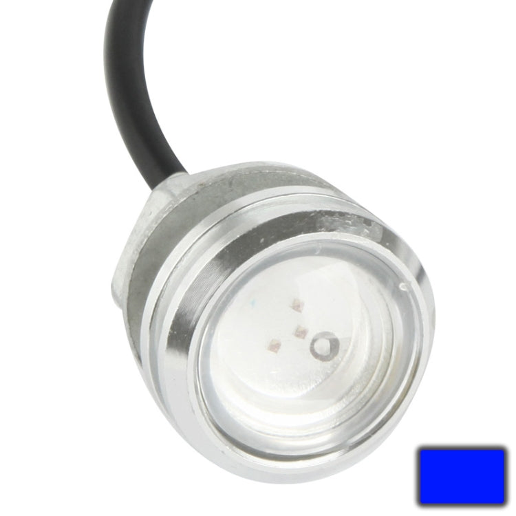 3W Water-resistant Eagle Eye Light Blue LED Light for Vehicles, Cable Length: 60cm(Silver)