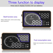 X6 3.5 inch Car OBDII / EUOBD HUD Vehicle-mounted Head Up Display Security System, Support Speed & Water Temperature & Speed Alarm & Fuel Consumption & Battery Voltage, etc.