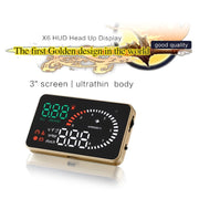 X6 3.5 inch Car OBDII / EUOBD HUD Vehicle-mounted Head Up Display Security System, Support Speed & Water Temperature & Speed Alarm & Fuel Consumption & Battery Voltage, etc.