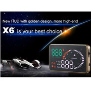 X6 3.5 inch Car OBDII / EUOBD HUD Vehicle-mounted Head Up Display Security System, Support Speed & Water Temperature & Speed Alarm & Fuel Consumption & Battery Voltage, etc.