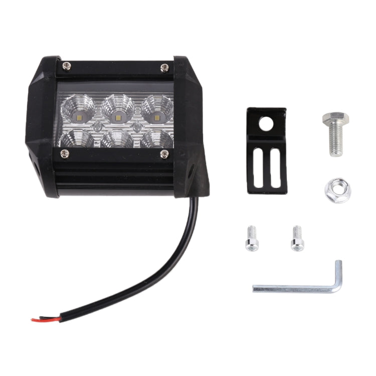 18W  6 LED White Light Floodlight Engineering Lamp / Water-resistant IP67 SUVs Light, DC 10-30V(Black)