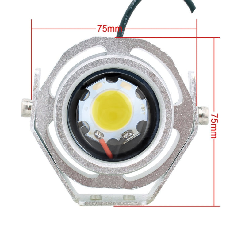 10W 500LM White Light 6500K COB LED Wired Hexagon Eagle Eyes Car Fog Lamp,Wire Length:35cm, DC 12-24V(Silver)