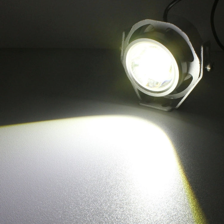 10W 500LM White Light 6500K COB LED Wired Hexagon Eagle Eyes Car Fog Lamp,Wire Length:35cm, DC 12-24V(Silver)