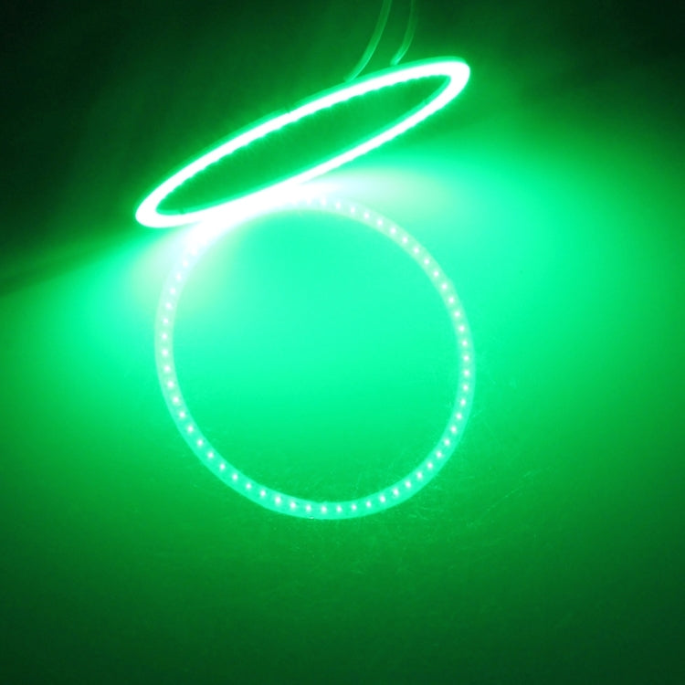80mm 5W 180LM Angel Eyes Circles Car Headlight Green Light COB LED Lights for Vehicles, DC 12-24V