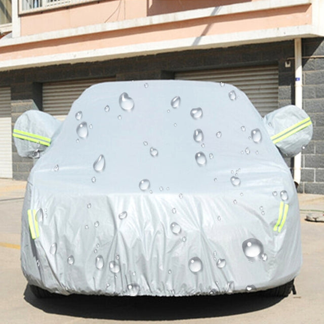 PEVA Anti-Dust Water-resistant Sunproof Hatchback Car Cover with Warning Strips, Fits Cars up to 4.5m(177 inch) in Length