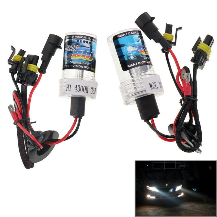 DC12V 35W H1 HID Xenon Light Single Beam Super Vision Water-resistant Head Lamp, Color Temperature: 4300K, Pack of 2