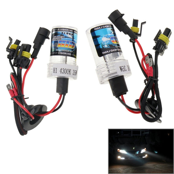 DC12V 35W H1 HID Xenon Light Single Beam Super Vision Water-resistant Head Lamp, Color Temperature: 4300K, Pack of 2