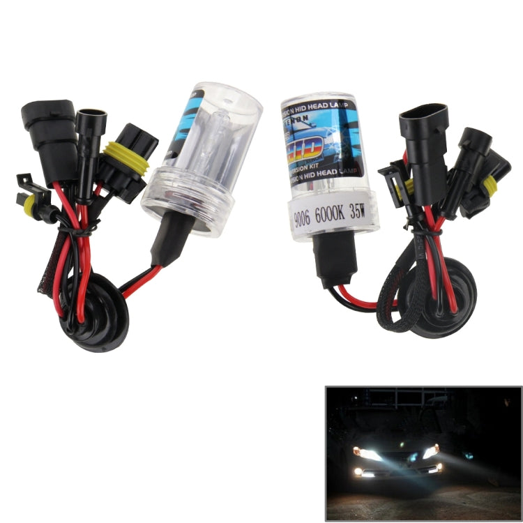 DC12V 35W HB4/9006 HID Xenon Light Single Beam Super Vision Water-resistant Head Lamp, Color Temperature: 6000K, Pack of 2
