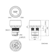 Blue Light Push Start Ignition Switch for Racing Sport (DC 12V)